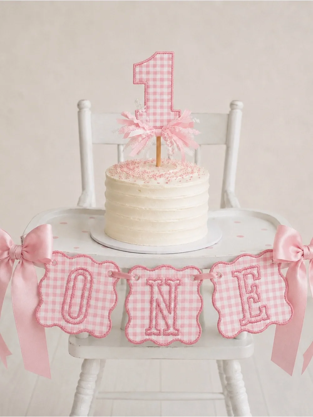 DIY First Birthday Banner | Embroidered ONE Banner | Birthday Decor |